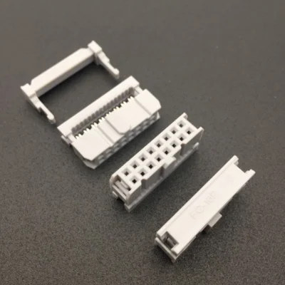 IDC Socket 2.54MM Pitch 10 14 16 20 26 30 34 40 50 60 64Pin FC 2.54 Female Double Row Ribbon Cable Connector Gray White