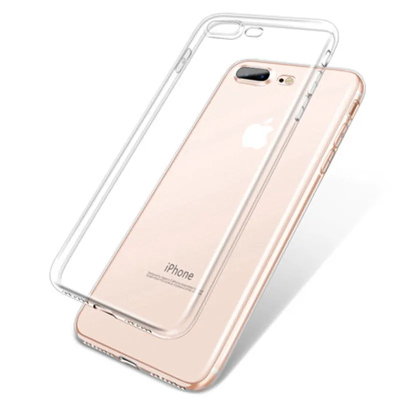 Ultra Thin Soft TPU Silicone Phone Case for Apple iPhone 7plus 8 plus Plain Transparent HD Clear Crystal protective shell