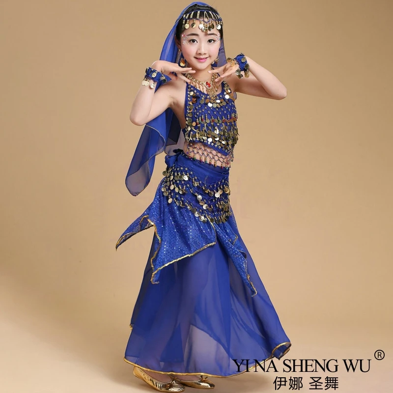 Traje de dança do ventre infantil e adulto, roupa egito de dança do ventre em bollywood, traje oriental indiano, traje de dança do ventre