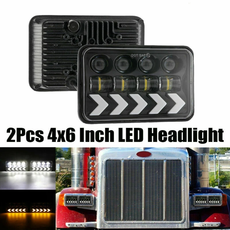 4x6 inch Car LED Headlight DRL forChevy K5 K10 K20/Kenworth T800 T400 T600 W900B W900L/Feightliner H4651 H4652 H4656 H4666 H6545