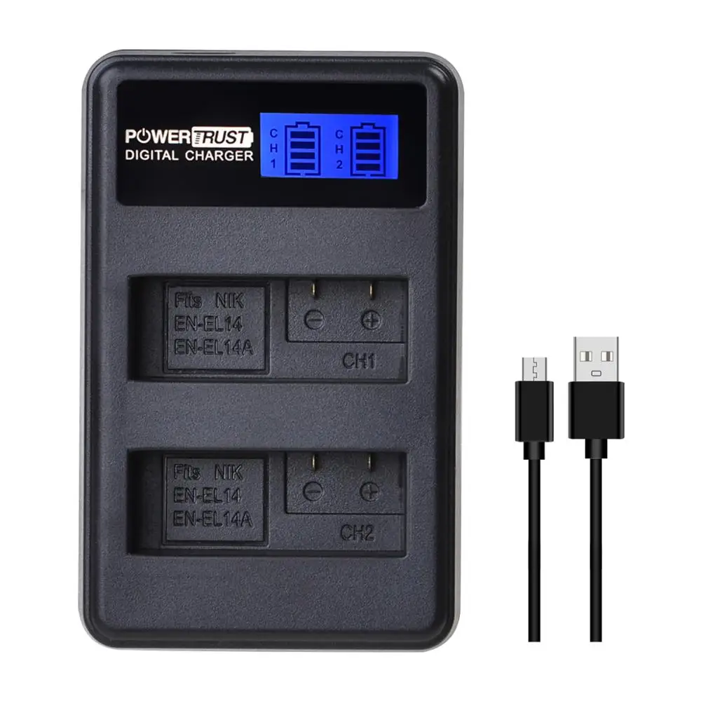 EN-EL14 EN-EL14a  EN EL14 1530mAh Rechargeable Battery + USB Charger for Nikon Coolpix P7000 P7100 P7700 P7800 D3100 D3200 DF