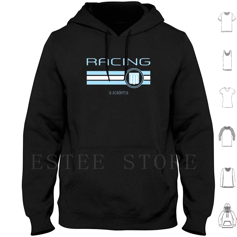 Superliga-Racing ( Home White ) Hoodies Long Sleeve Football Superliga Racing Club De Avellaneda La Academia Argentina