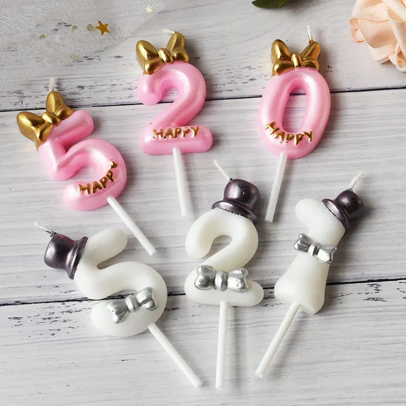 

Hot 1PCS Happy Birthday Cartoon Candle The Prince And Princess Candle Anniversary Cake Numbers 0-9 Age Candle Party Decoration