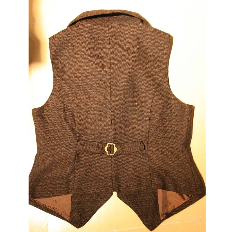 Women's suit vest herringbone wool vest business Slim Fit Work Wear Waistcoat
