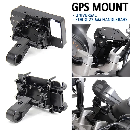 Universal nuevo para manillar de Ø 22mm nuevo soporte negro para teléfono de motocicleta GPS con abrazadera para manillar