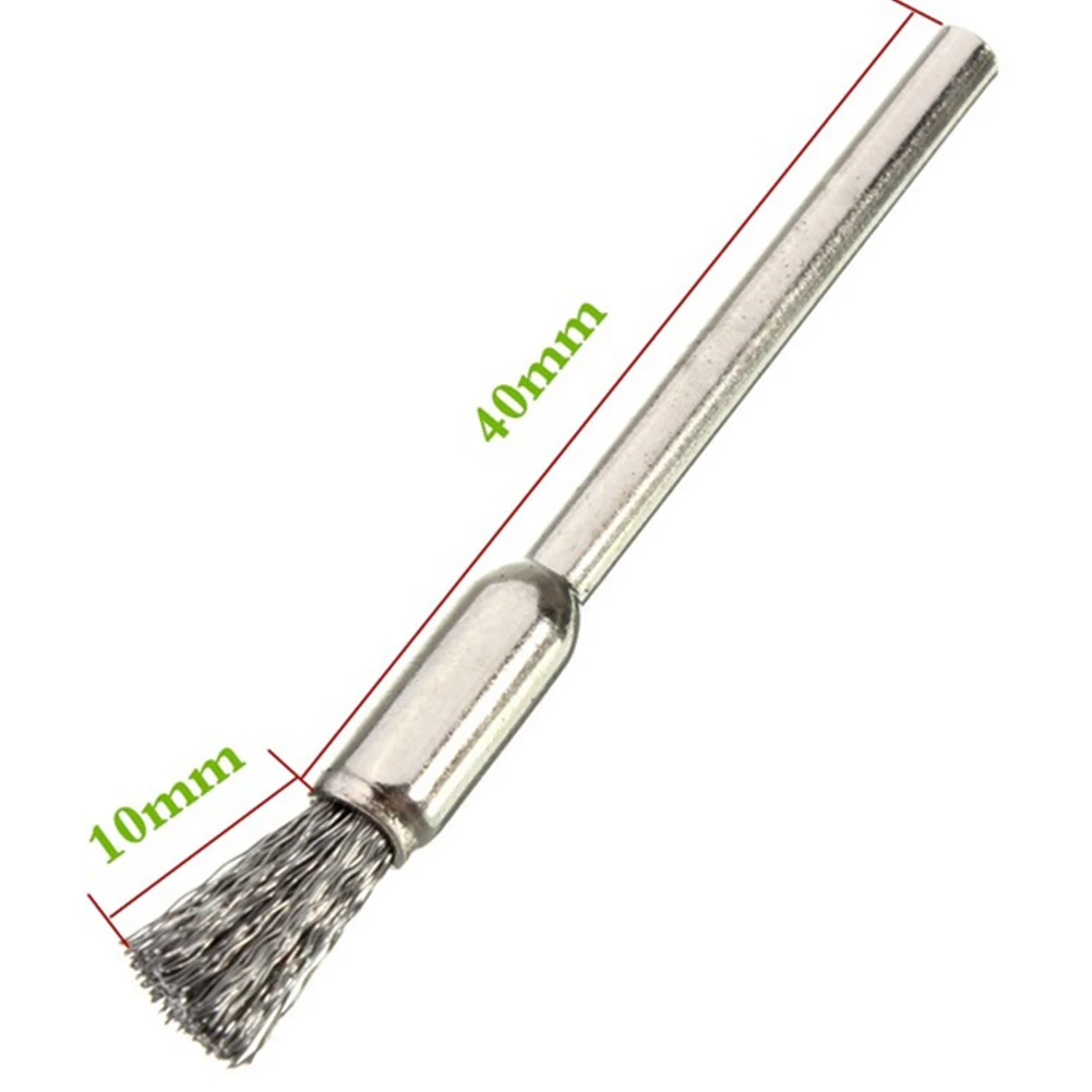 스틸 와이어 휠 브러시 Dremel 로타리 도구 10 개 블레이드, 미니 드릴 연마 도구 연마 Dremel 액세서리