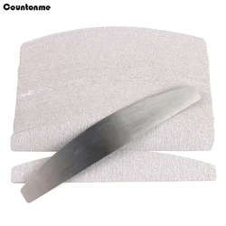 100 Uds. Lima de uƱas de papel de lija de repuesto con mango de Metal amortiguador extraĆble 100/180 tiras de doble cara limas de manicura para decoración de uƱas