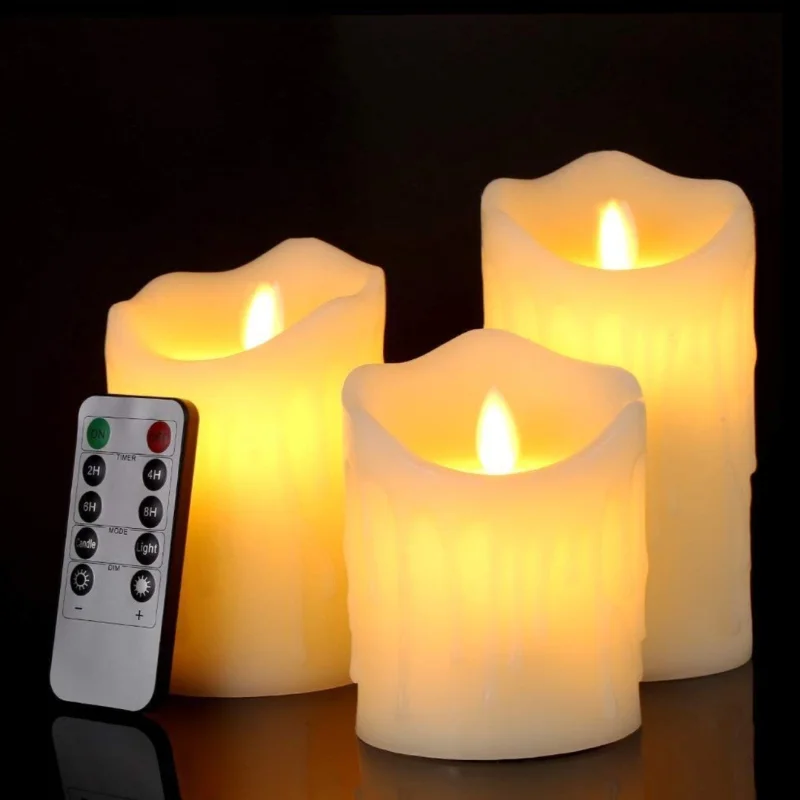 10-Button Remote Control Tears Swing Led Electronic Candle Light