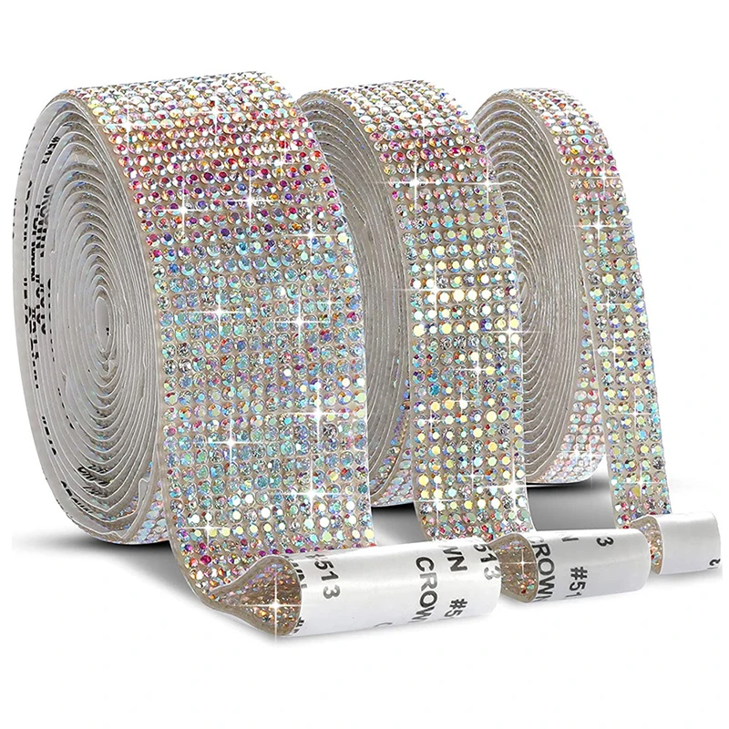 Cristal Diamante Adesivo, Personalidade Criativa, Strass Folha Faixa, fita auto adesiva, DIY Handmade Telefone Do Carro Decorar, 1 Quintal