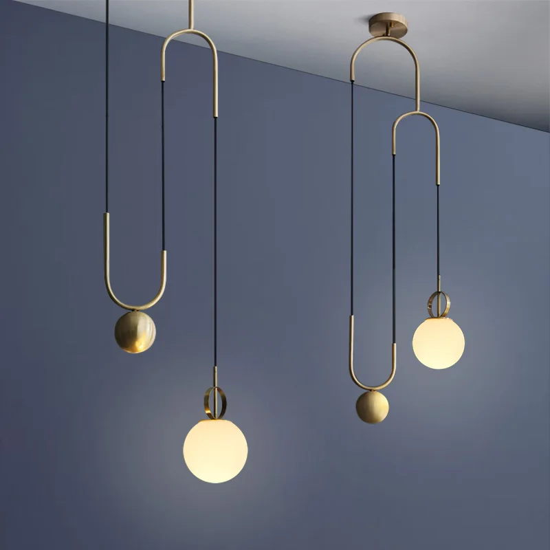 

Nordic Industrial Pendant Lamp droplight Stretchable Lifting Glass Ball Designer Bar Bedroom Bedside Lamp Hanging Light Fixtures