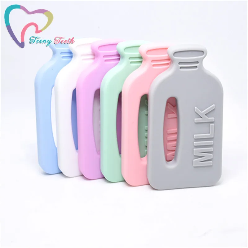 

Teeny Teeth 10 PCS Teething Necklace Silicone Milk Bottle Teether Pendant Rodents BPA Free Chewing Bottle Newborn Christmas Gift