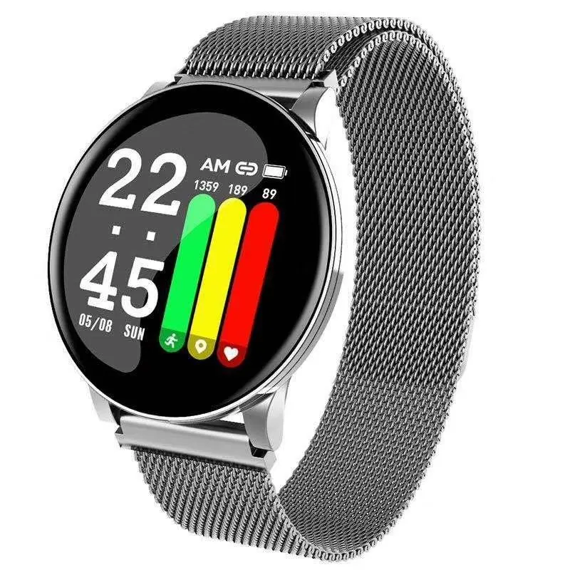 W8 Smart Watch Men 1.3 Inch HD Round Sreen Heart Rate Health Monitoring Bluetooth Calls Custom Dial Sports Fashion SmartBand