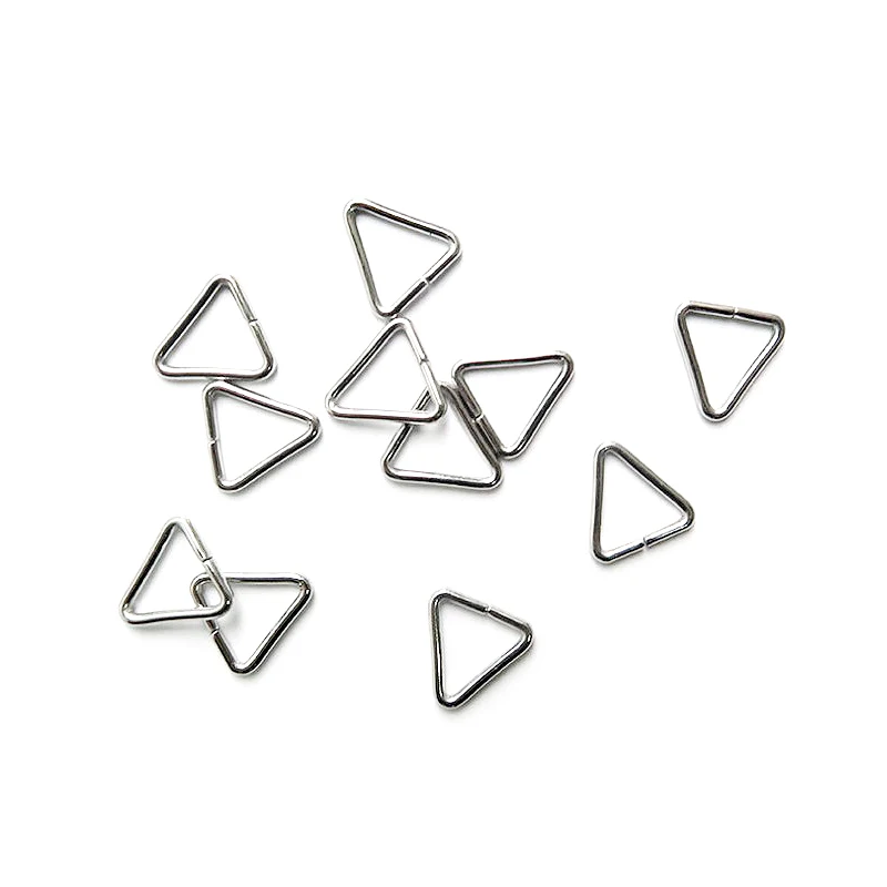 100pcs/lot Jewelry Making Findings Triangle Open Jump Rings & Split Rings DIY Handmade Jewelry Stainless Steel Connector