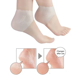 Calcetines de Gel hidratante para el talón, medias finas de silicona para pedicura, alivio agrietado del talón, herramienta para el cuidado de los pies, cubierta protectora, 2 piezas