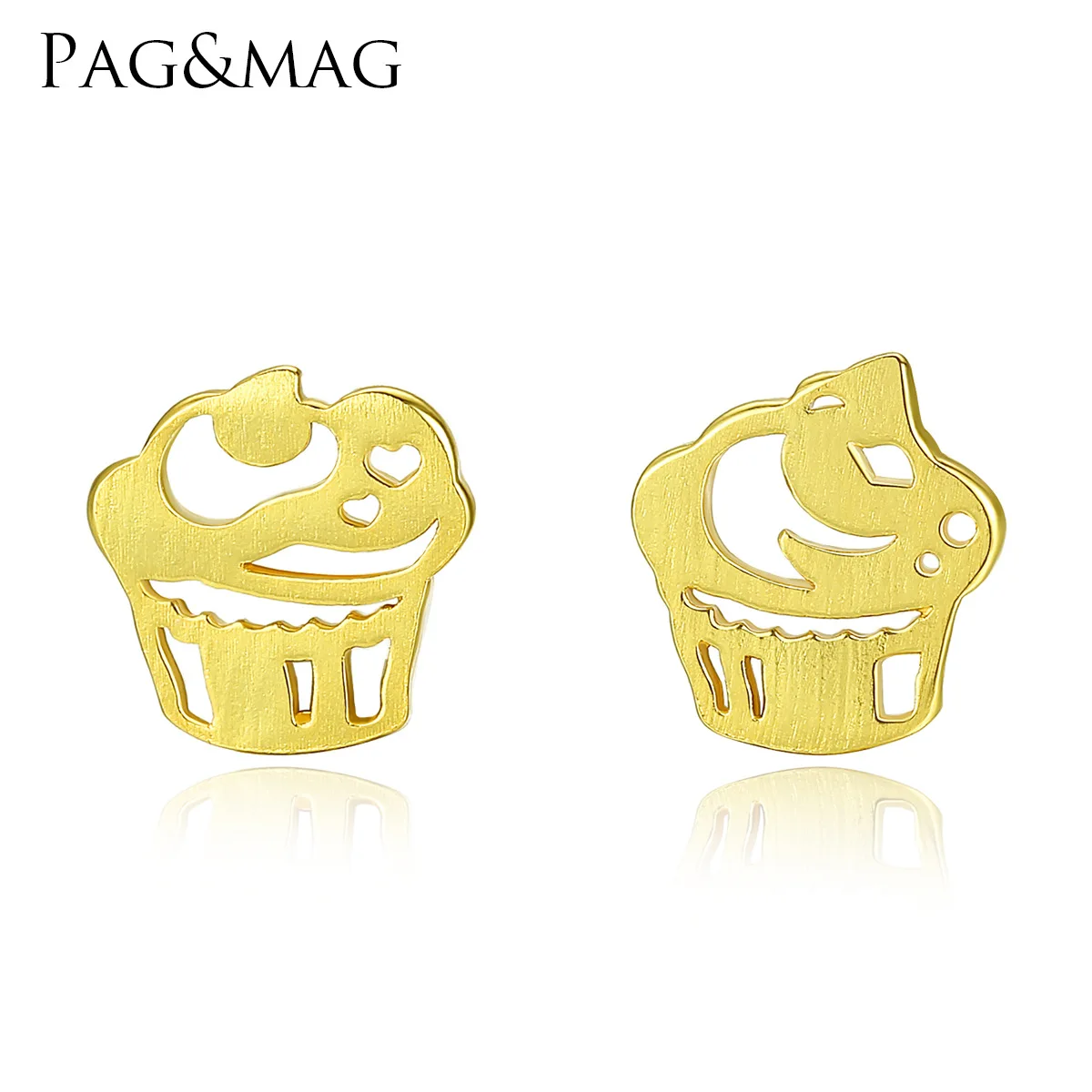 PAG-MAG Creative Ice Cream Ear Nails Women's Fresh Ear Nails S925 Sterling Silver Earrings