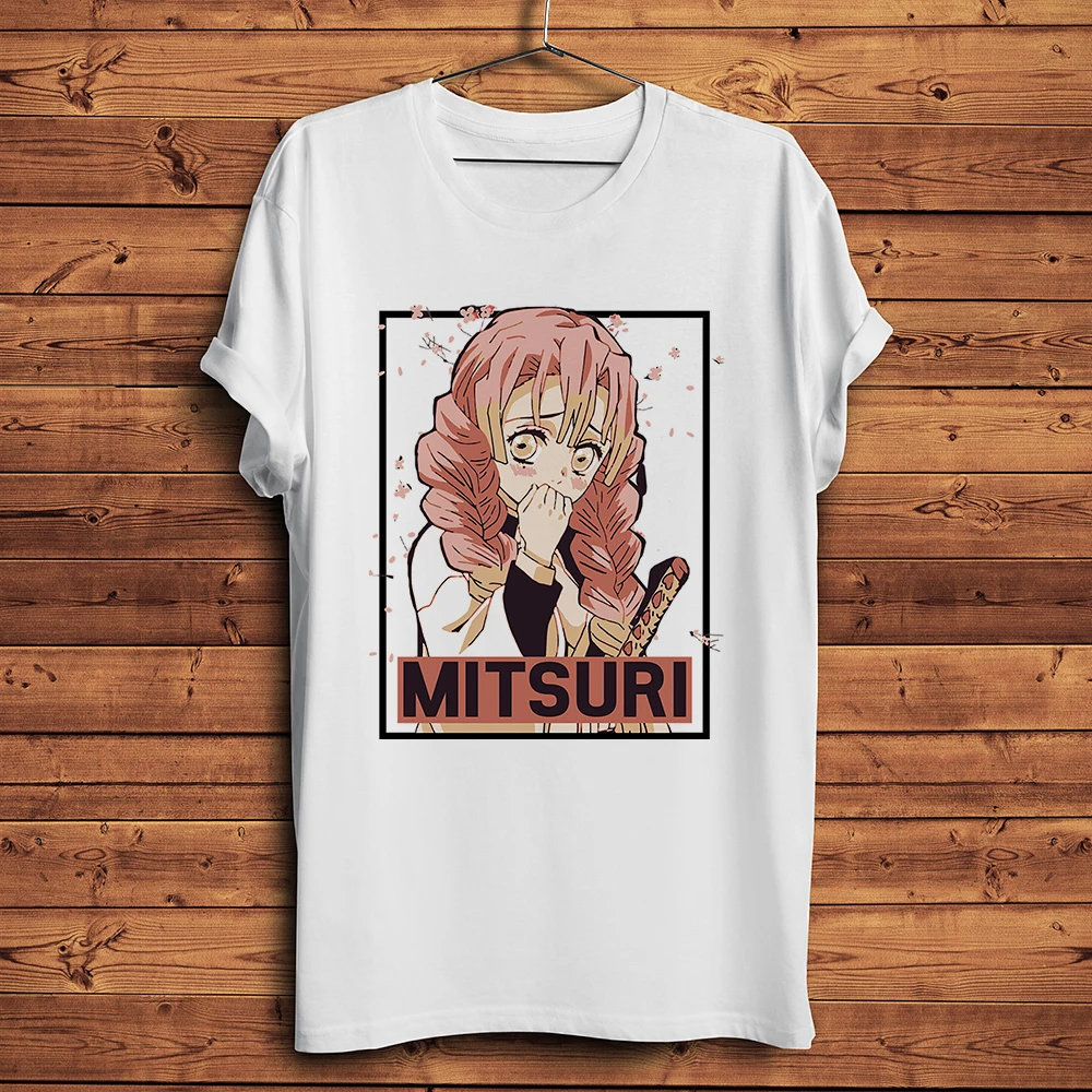 Kawaii Kanroji Mitsuri funny anime tshirt Men New White Casual T Shirt Unisex manga Demon Slayer kimetsu no yaiba streetwear Tee