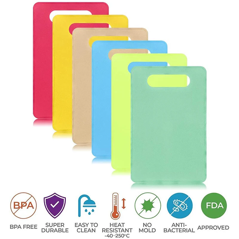 

6pcs New Fruit Plastic Cutting Board Creative Multi Functional Cutting Board Kitchen Small Tool Anti Slip Pp Cutting Board