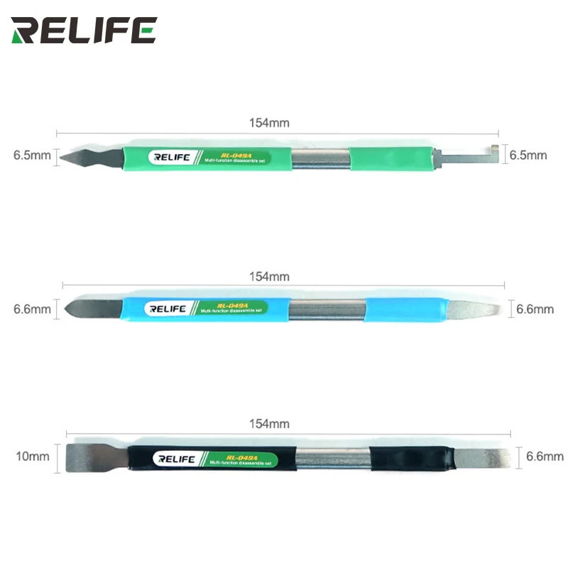 RELIFE RL-049A 이중 헤드 다기능 프라이 나이프, 아이폰 안드로이드용, 유리 뒷면 커버 주석 긁기 칼 제거