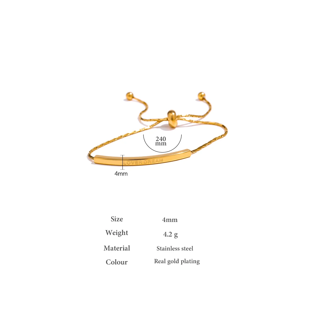 Yhpup Stainless Steel Geometric Chain Bangle Bracelet Trendy Jewelry Romantic Lover Dream Gift Jewelry Bracelet Anniversary