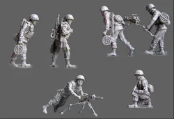 1/72 Scale Unpainted Resin Figure AGS-17(AGL)with che team  Model Kits Military New(6 pcs)