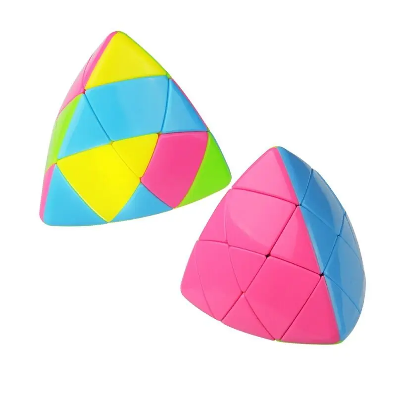Yuxin QN Mastermorphix Magic Cube Puzzle Blister Packaging 3x3 Rice Dumpling Stickerless Pink Cubo Magico Pyramorphix Toys Kids