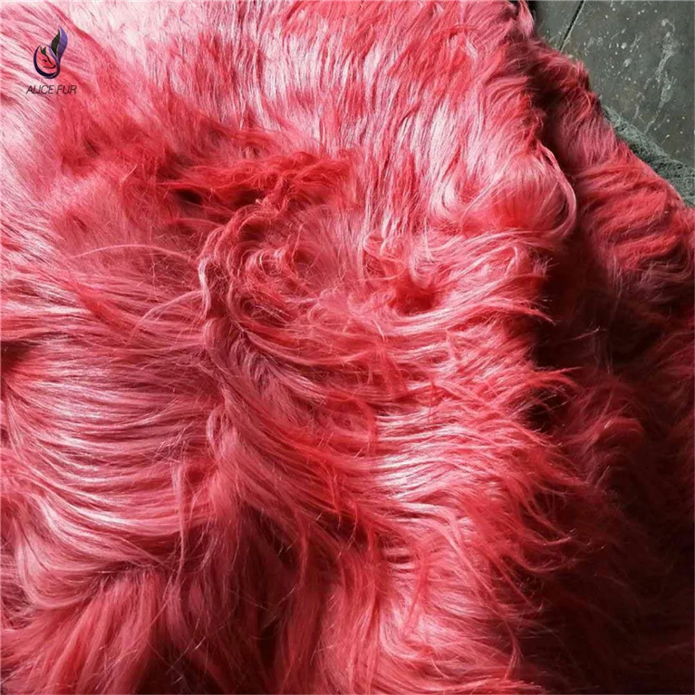 High quality long straight hair goat fur skin garment use custom color goat fur pelt