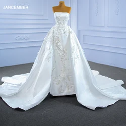 RSM67282 White Customized Tube Top Wedding Dress Bride Women Party Celebration Banquet Appliques Printed Gown свадебное платье