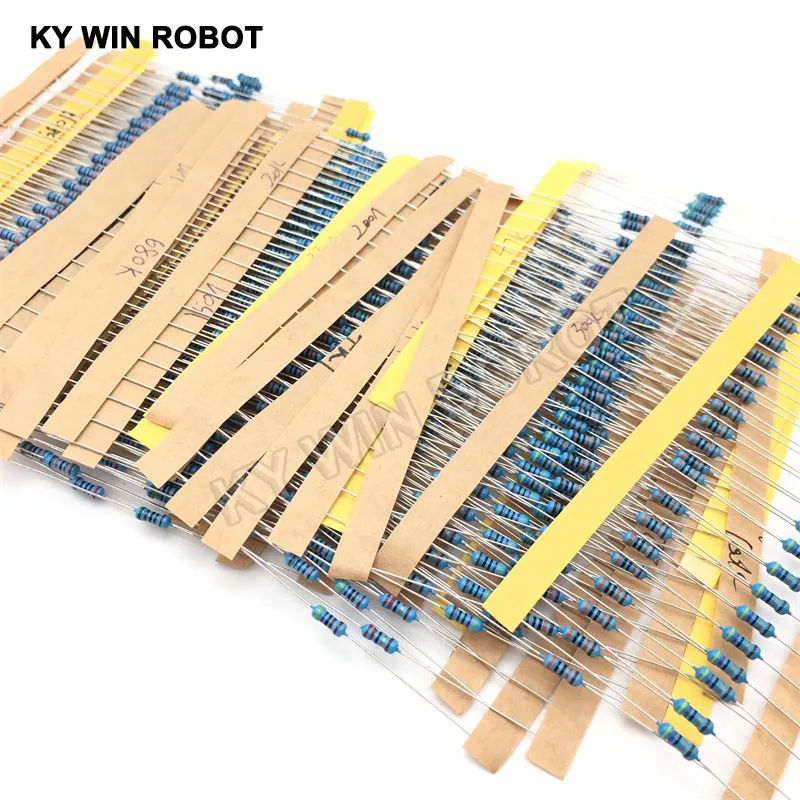 Imagem -03 - Pacote com 600 Unidades de Resistência de Filme de Metal Kit de Resistência de a 1m Ohm 4w com 30 Tipos Cada 20 Peças