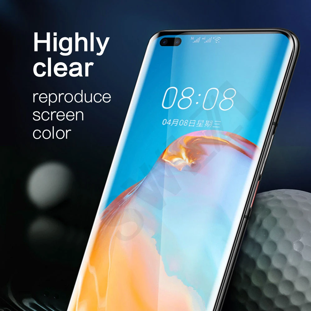 1-4Pcs UV Kính Cường Lực Cho Huawei Nova 7 8 Pro Giao Phối 20 30 P30 40 P40 pro Plus Bảo Vệ Bảo Vệ Màn Hình Điện Thoại Kính UV