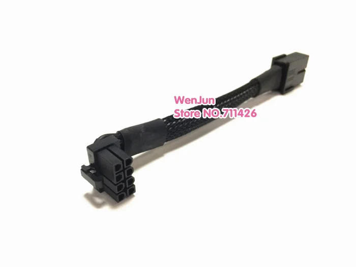 sleeved PCI-E 90° L Shape Mini Low Profile 8pin GPU Power Cable 8 Pin Up Angle 8-pin Male to Female extension cable--50pcs/lot