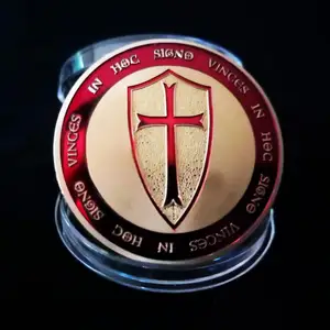 فرسان الهيكل الصليب الماسوني عملة تذكارية ، جنود المسيح الصليبيين أعلى 12 مبيعات ماسونية متقاطعة - رقم 12