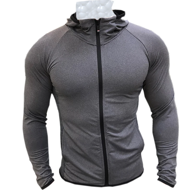 New Winter Autumn Hoodies Sport Shirt Men Hat Zipper Running Jackets Fitness Gym Sports Clothing Sport Top Men\'s Sportswear 2025
