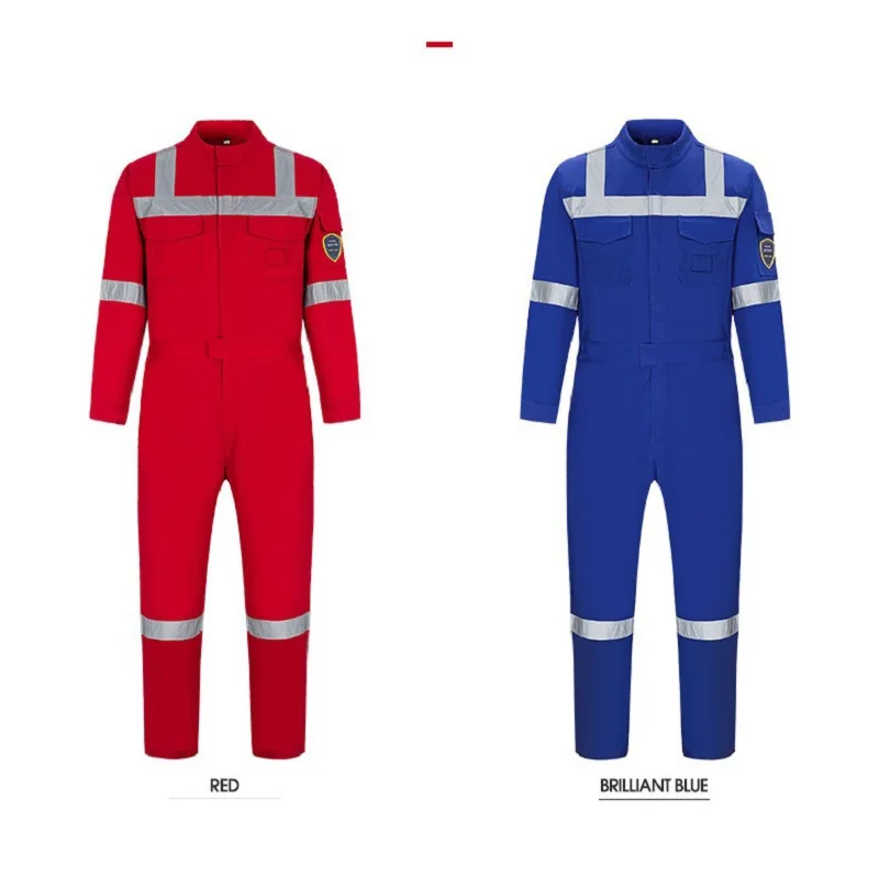 Cotton Reflective Work Clothing Multi Pockets Winter Work Jumpsuit Flame Retardant Machine Repair Workshop Overall Welding Suits