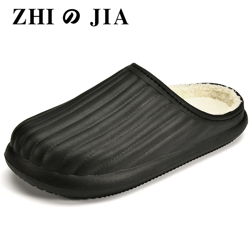 The New Men Women Winter Slippers Fur Slippers Warm Fuzzy Plush Garden Clogs Mules Slippers Home Indoor Couple Slippers Light