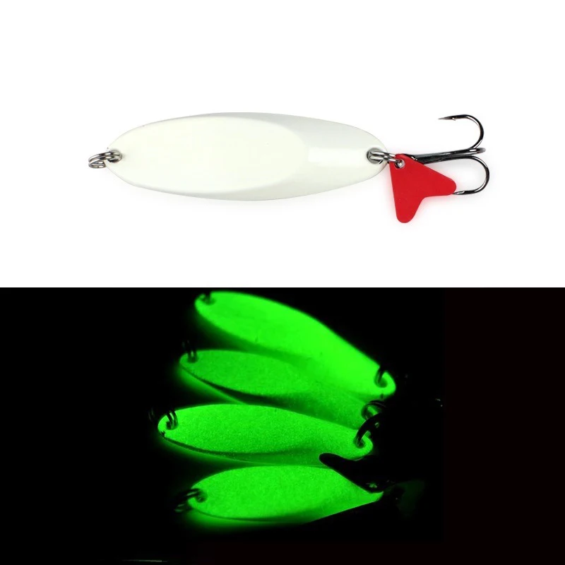 1pcs fishing spoon lures nightlight 7g 10g 14g 19g 29g metal lures spinnerbait isca artificial fish wobbler fishing tackles