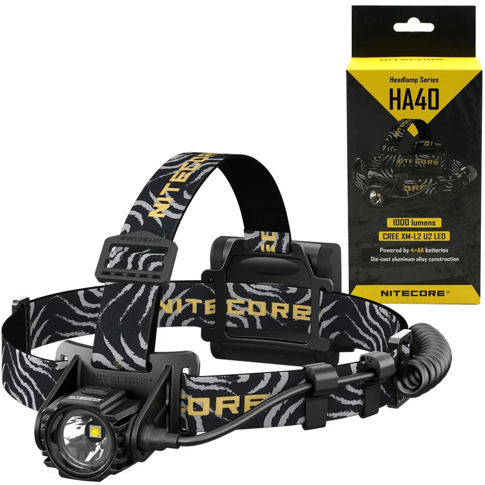 SALE Nitecore HA40 1000LMs Headlamp 4AA Without Battery Waterproof Head Light For Outdoor Late Night Walker Runner Wholesale