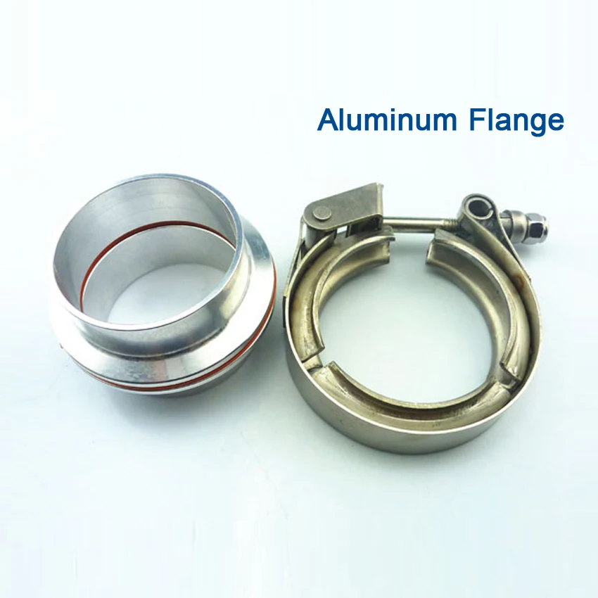 ZUCZUG 1.5-5.0 inch Quick V band clamp  Aluminum Alloy  flange with sealing ring for car exhaust pipe fixed assembly