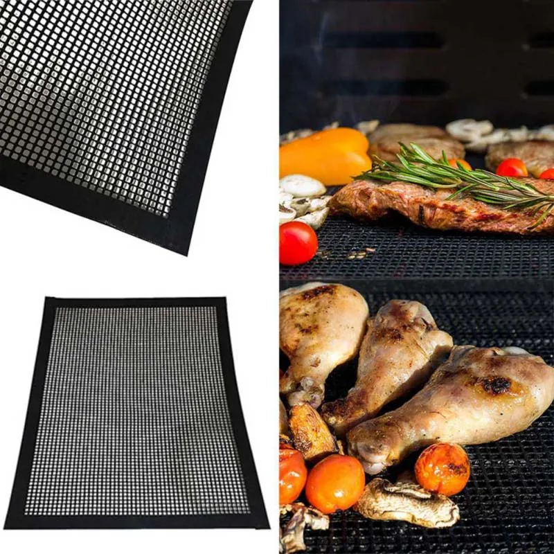 YOMEEI BBQ Grill Cover Mat Pad PTFE Baking Mat Non-stick Baking Sheet Pad For Indoor Outdoor BBQ Gill Use Accessories