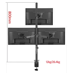 T902-K3 Desktop Clamping Full Motion 360 degree Dual Monitor Holder 10