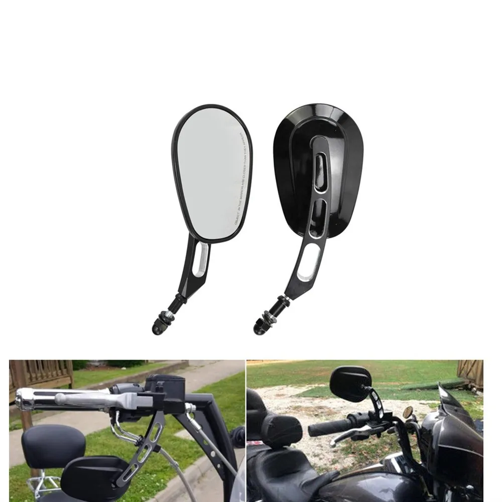 

2Pcs Motorcycle 8mm Rear View Side Mirror Universal For Har-ley Road King Touring Sportster XL883 1200 Fatboy Dyna Softail V-ROD