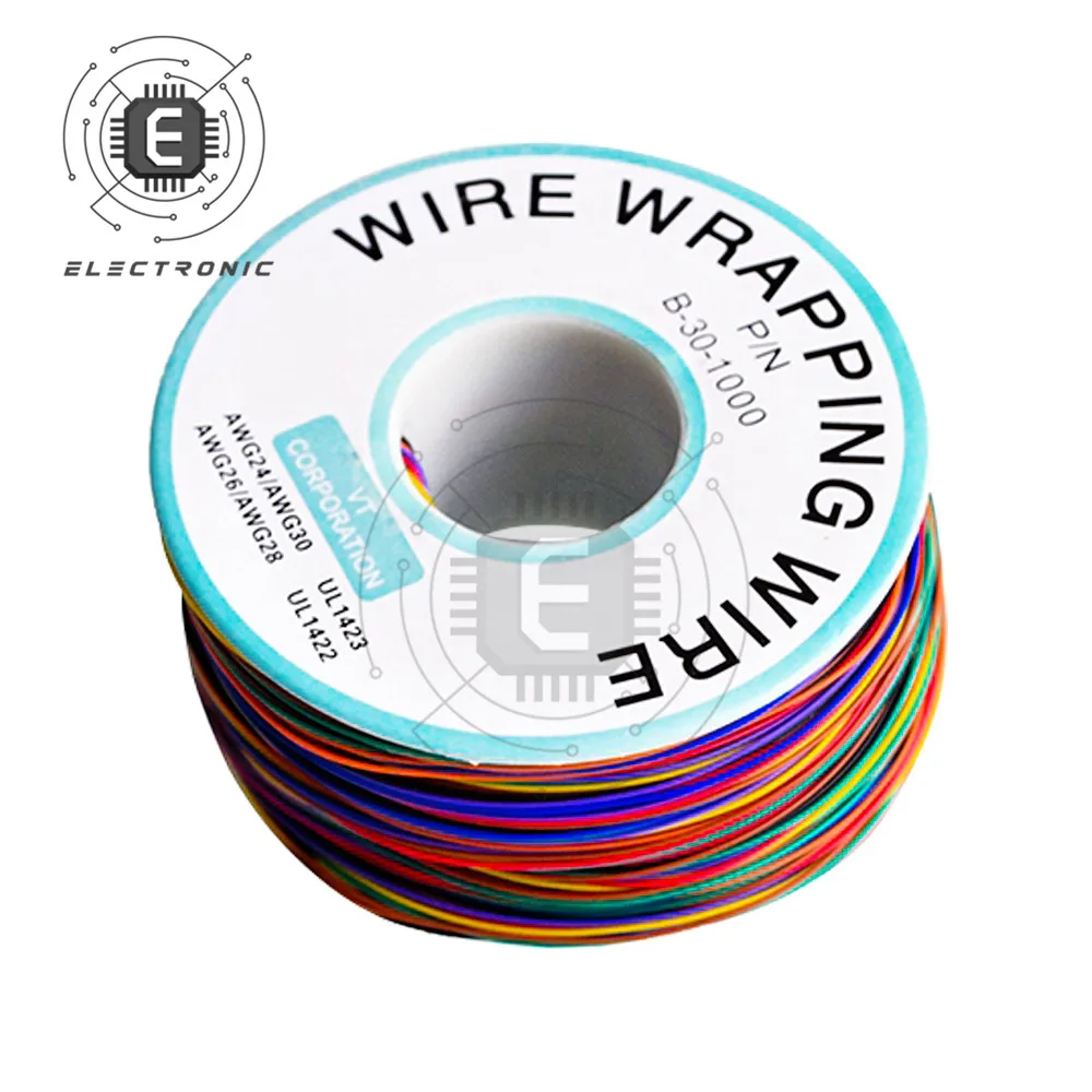 One Roll 280m 30AWG Wrapping Wire Tin Plated Copper Solid Cable Breadboard Jumper Insulation Electronic Conductor Wire Connector