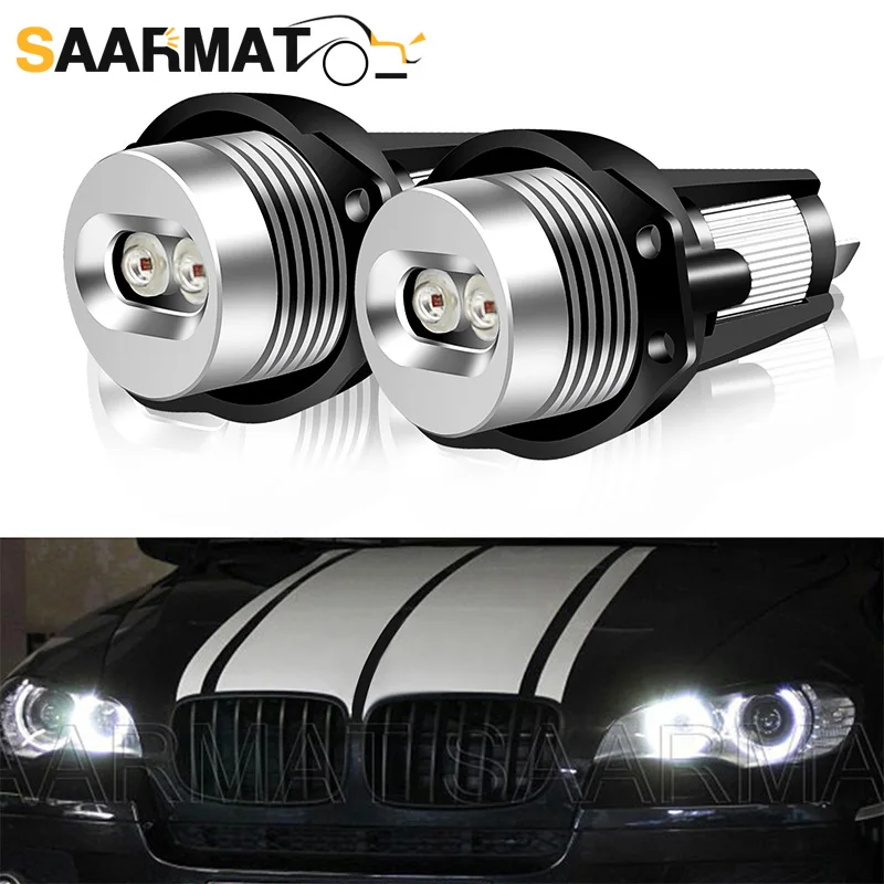 2 Pcs LED Marker Angel Eyes LED Side Light Bulb White 20W  for BMW E90 E91 2006 - 2008 3 Series E90 E91 Seadon Wagon Headlights