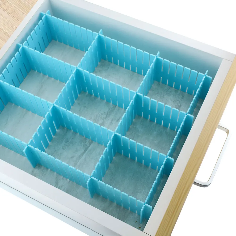 4PCS plastic drawer divider DIY grid divider household storage storage box underwear socks grid sorting grid free combination