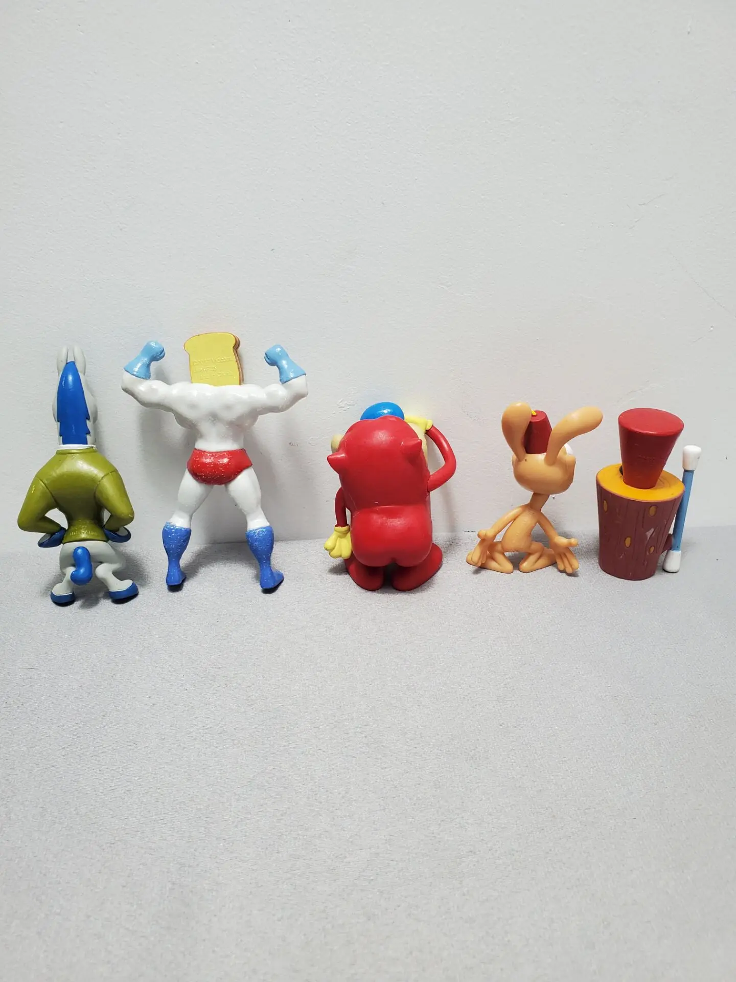 5Pcs Kawaii Navidad Ren & Stimpy Action FIGURE Anime Figurines สะสมรุ่นฮาโลวีนคริสต์มาสเด็กของขวัญของเล่น