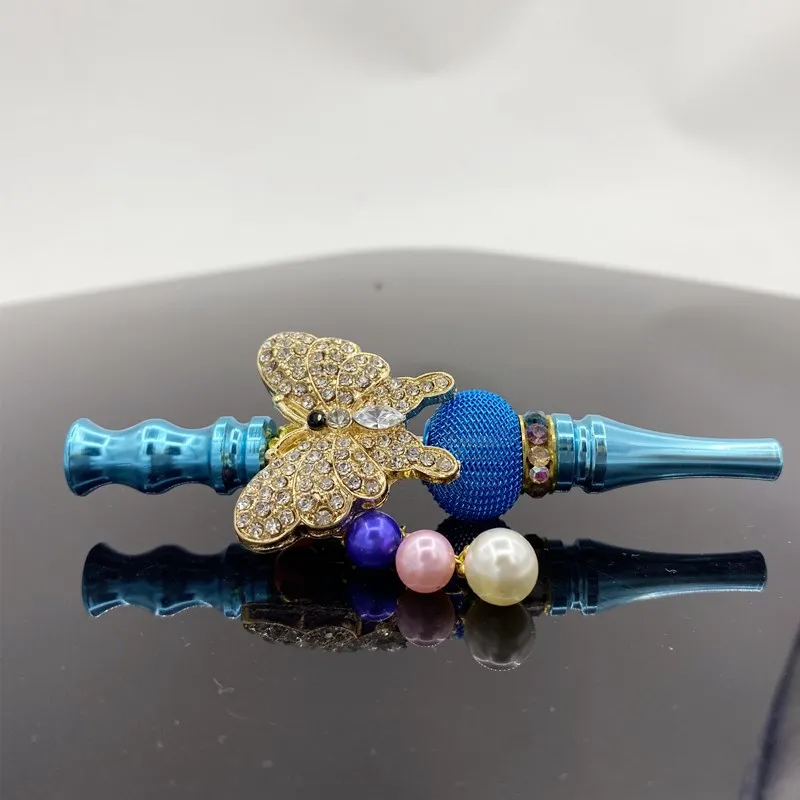 Metal Butterfly Style Hookah Tips Handmade Jewelry with Rhinestones