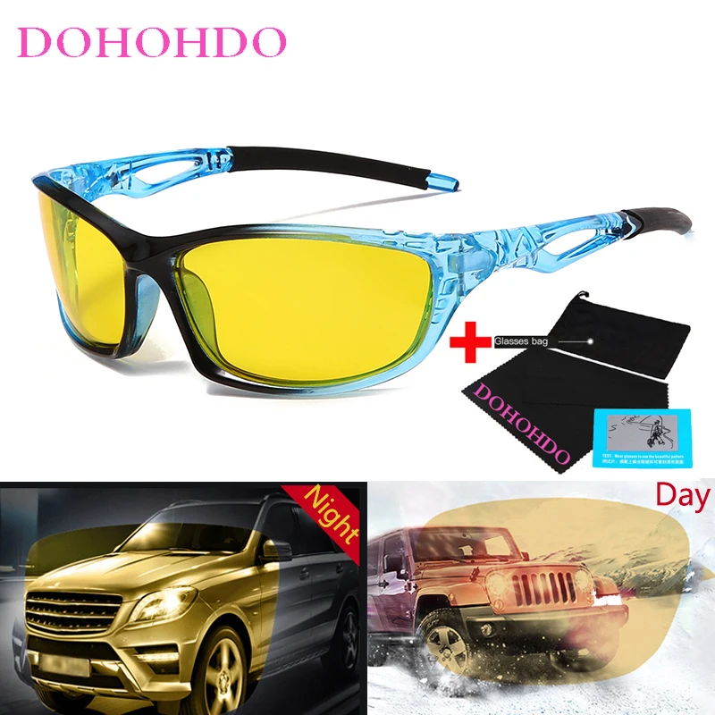 DOHOHDO New Night Vision Glasses For Driving Men Women Car Driver Goggles Sunglass UV Protection Polarized Sunglasses Anti-Glare