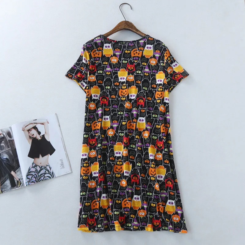 Vestido de dormir holgado informal para mujer, Camisón de algodón, manga corta, talla grande, verano, 2024