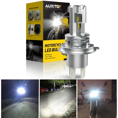 AUXITO-bombilla de faro delantero para coche y motocicleta, luz LED de haz alto/bajo, Canbus sin Error, CSP, sin ventilador, H4, HB2, 1/2x, H4 9003