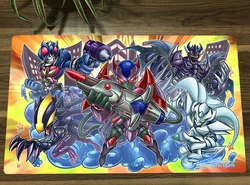 YuGiOh Toon Heroes TCG Mat Anime Trading Card Game Mat CCG Duel Playmat Anti-slip Rubber Mouse Pad Play Mat 60x35cm & Bag