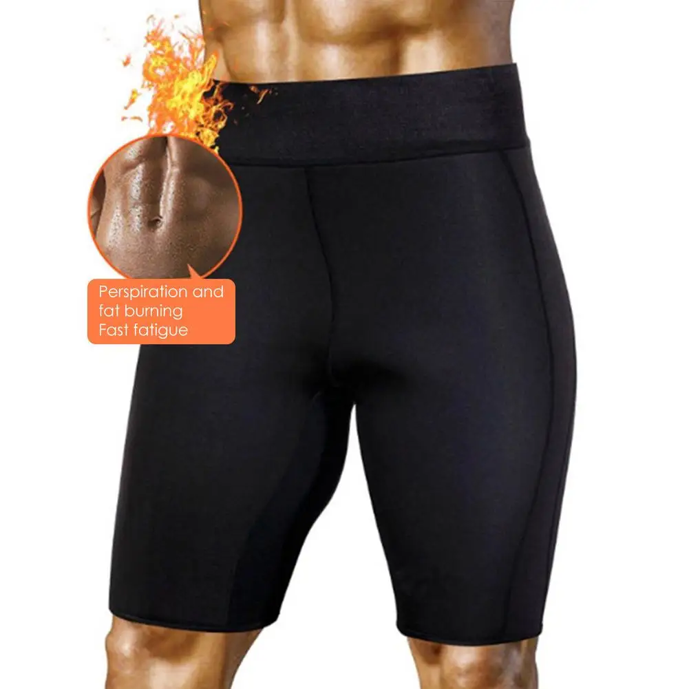 2021 New Men Weight Loss Sauna Sweat Pants Short Workout Gym Pants Slimming Shorts Neoprene Hot Sweat Thermo Body Shaper Running